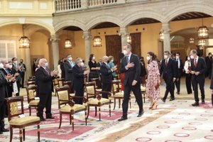 Los Reyes, a su llegada a los Premios Nacionales de Investigación