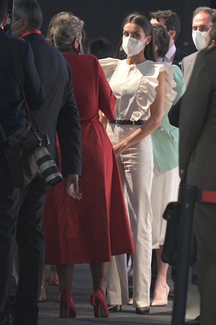 Ainhoa Arteta, conversando con la Reina Letizia