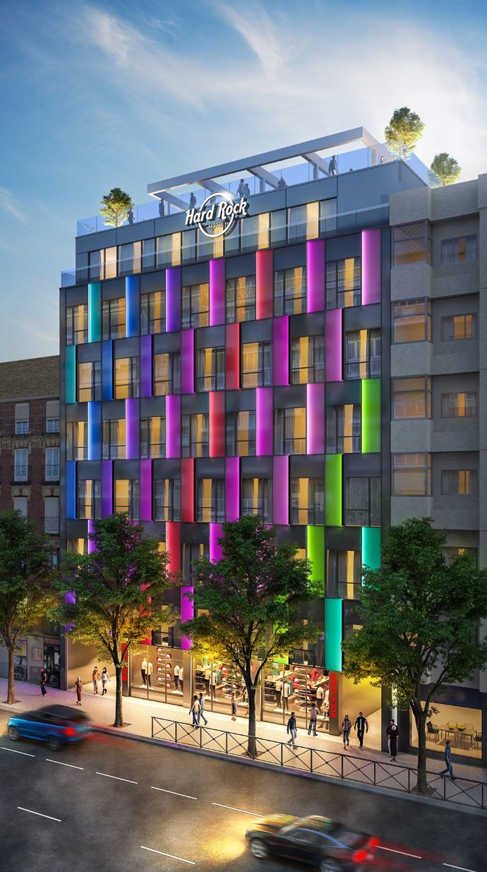 Fachada del Hotel Hard Rock Madrid