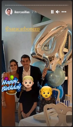 El madridista celebró sus 40 años con Sara Carbonero y sus dos hijos, Martín y Lucas