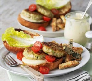 Hamburguesa de salmón y hierbas