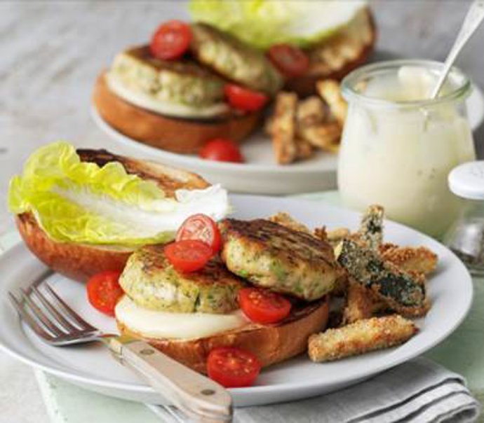 Hamburguesa de salmón y hierbas