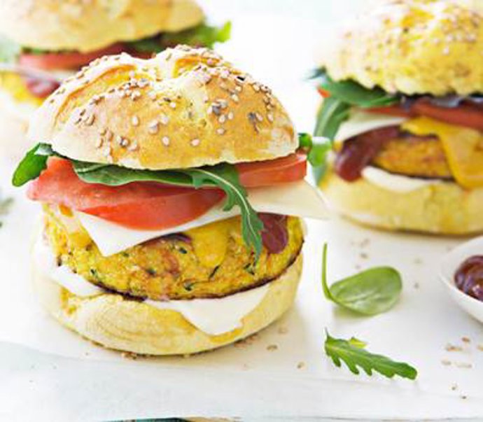 Hamburguesa de coliflor y calabaza