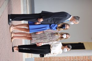 La familia ha derrochado sonrisas y complicidad a su llegada