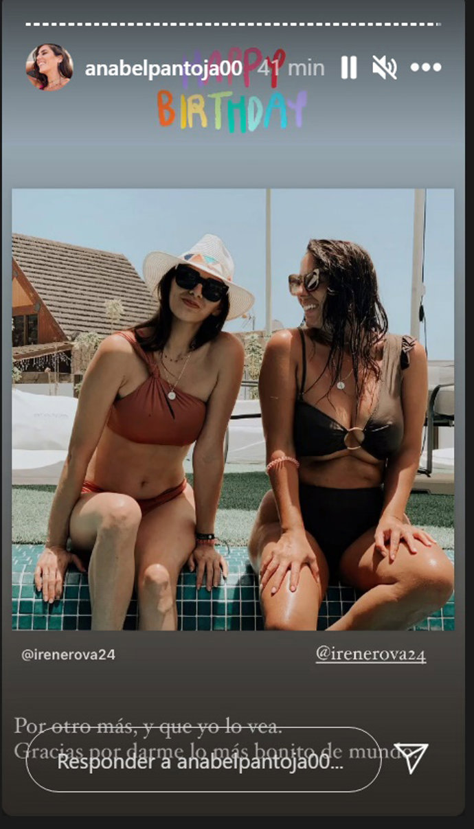 Anabel Pantoja ha felicitado a Irene Rosales por su cumpleaños