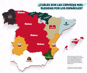 Mapa de las Cervezas por Comunidades Autónomas