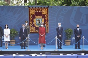 La monarca ha presidido el acto con motivo de la festividad del patrón de la Policía Municipal