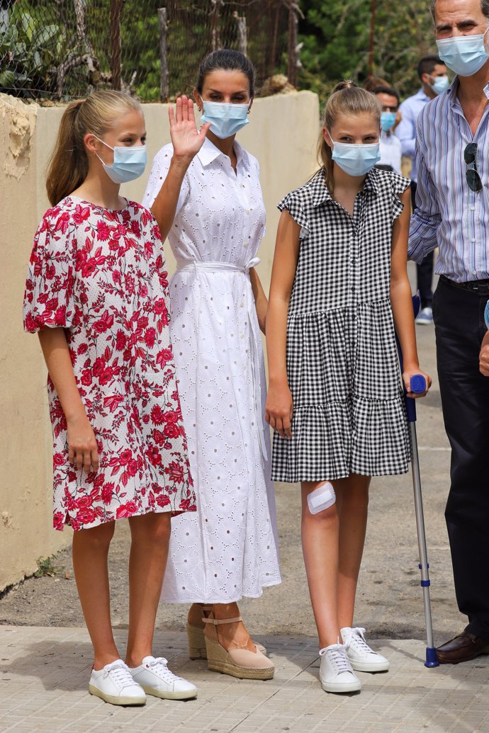 La Reina, con un vestido de inspiración ibicenca