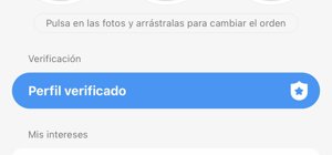 El perfil de Colate en Bumble está verificado