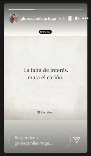 Historia compartida por Gloria Camila en Instagram este domingo