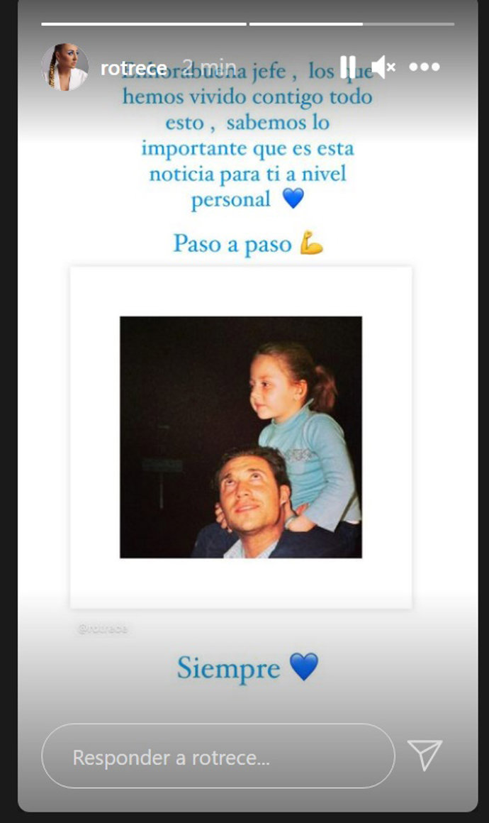 Rocío ha felicitado a su padre en Instagram por su victoria