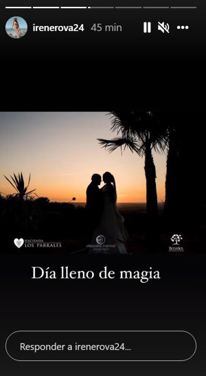 Historia compartida por Irene Rosales en Instagram recordando su boda