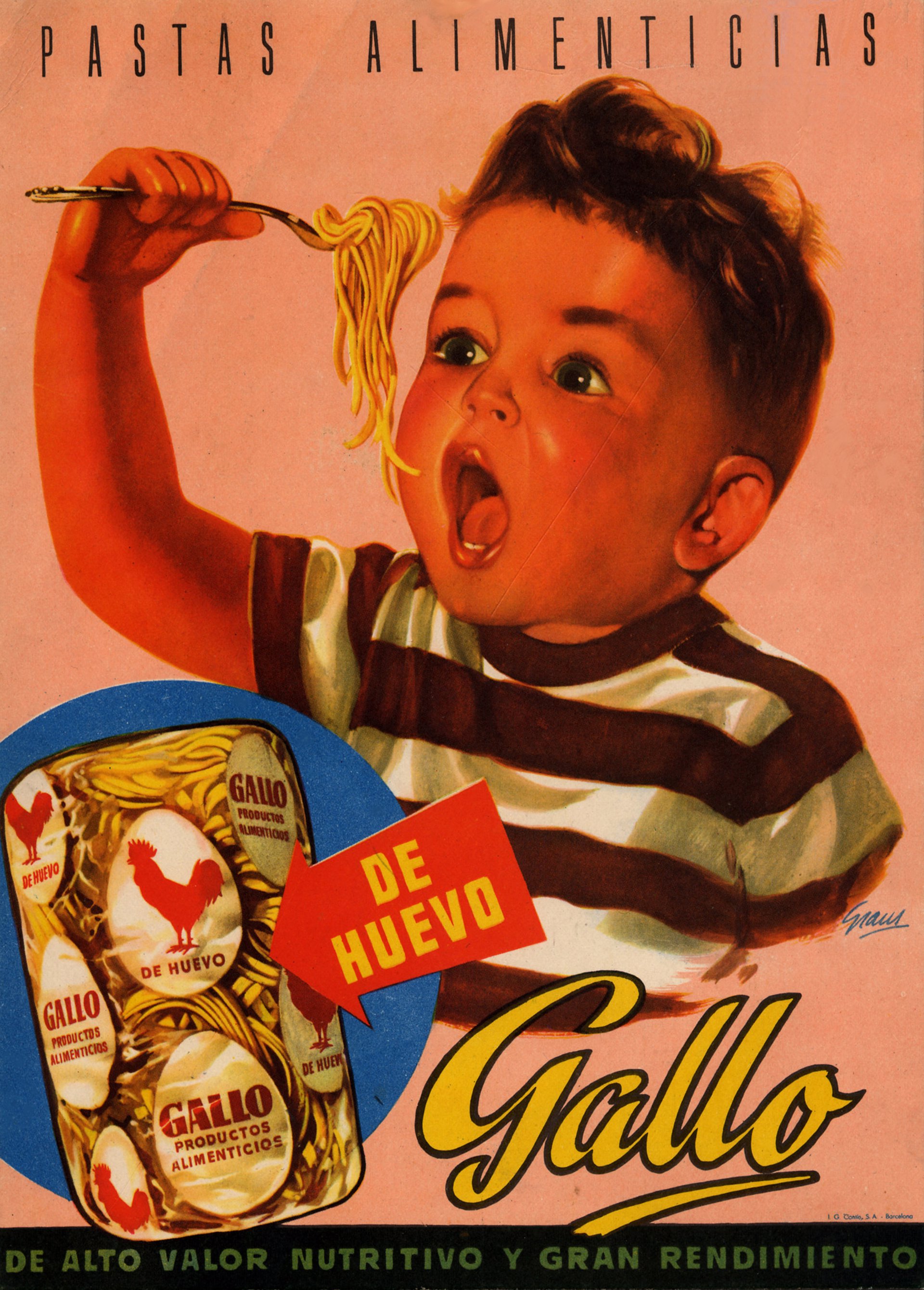 Cartel publicitario de Pastas Gallo 