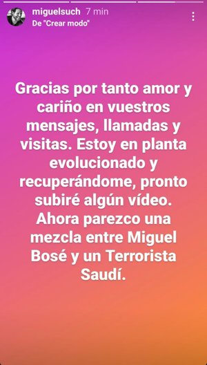 Miguel Such, novio de Raquel Perera, tranquiliza a sus seguidores haciendo una extraña comparativa con su aspecto físico