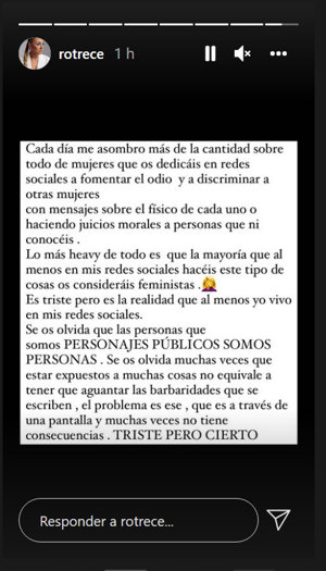 Historia compartida por Rocío Flores en Instagram