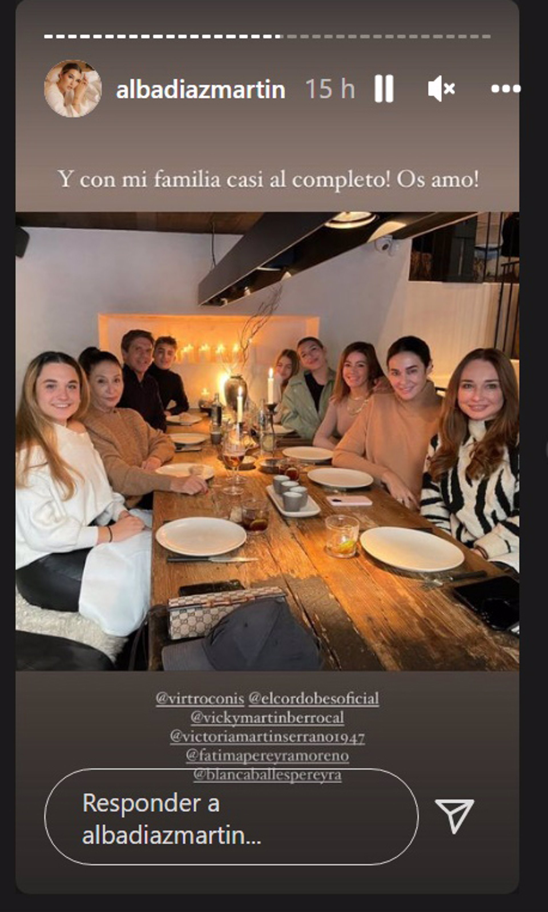 Storie que Alba compartíó en Instagram sobre su cumpleaños