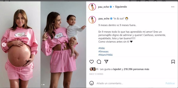 Paula Echevarría, con su pequeño Miki, que cumple 9 meses