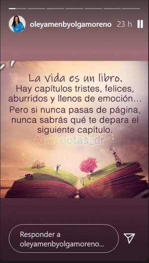 Reflexión compartida por Olga Moreno en Instagram