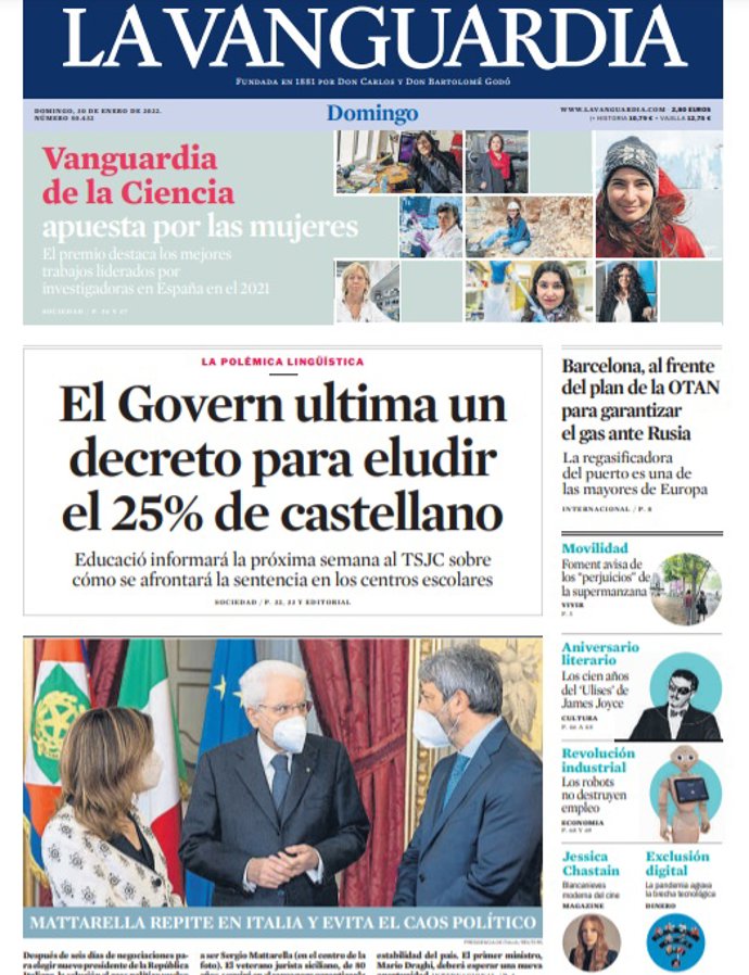 Portada de La Vanguardia