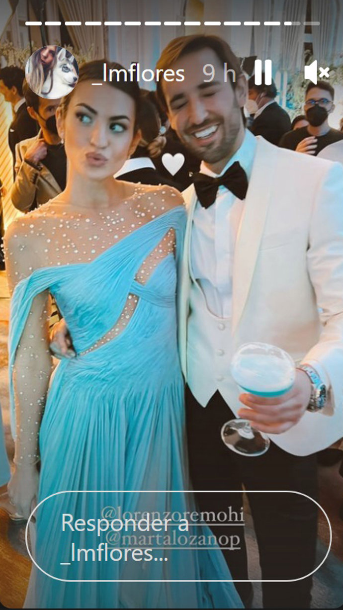 Marta Lozano y Lorenzo Mohi, inseparables durante toda la velada