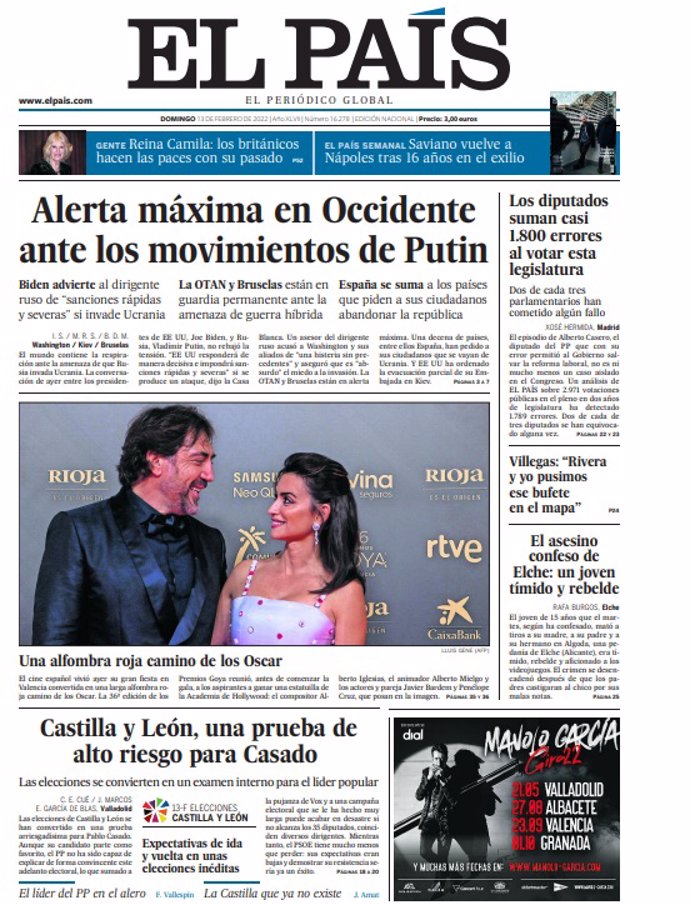 Portada de El País