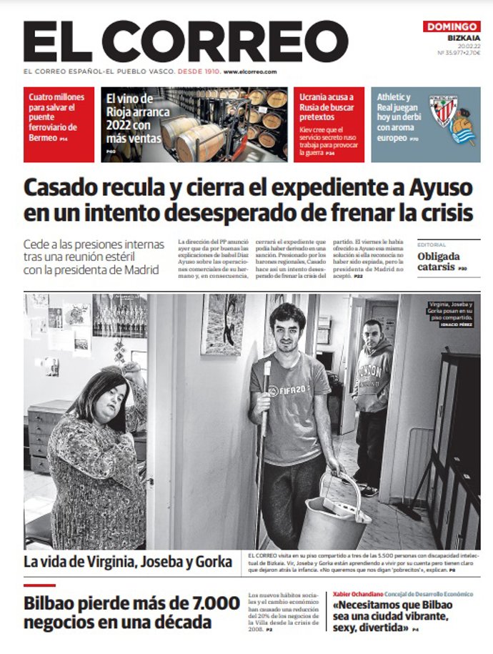 Portada de El Correo