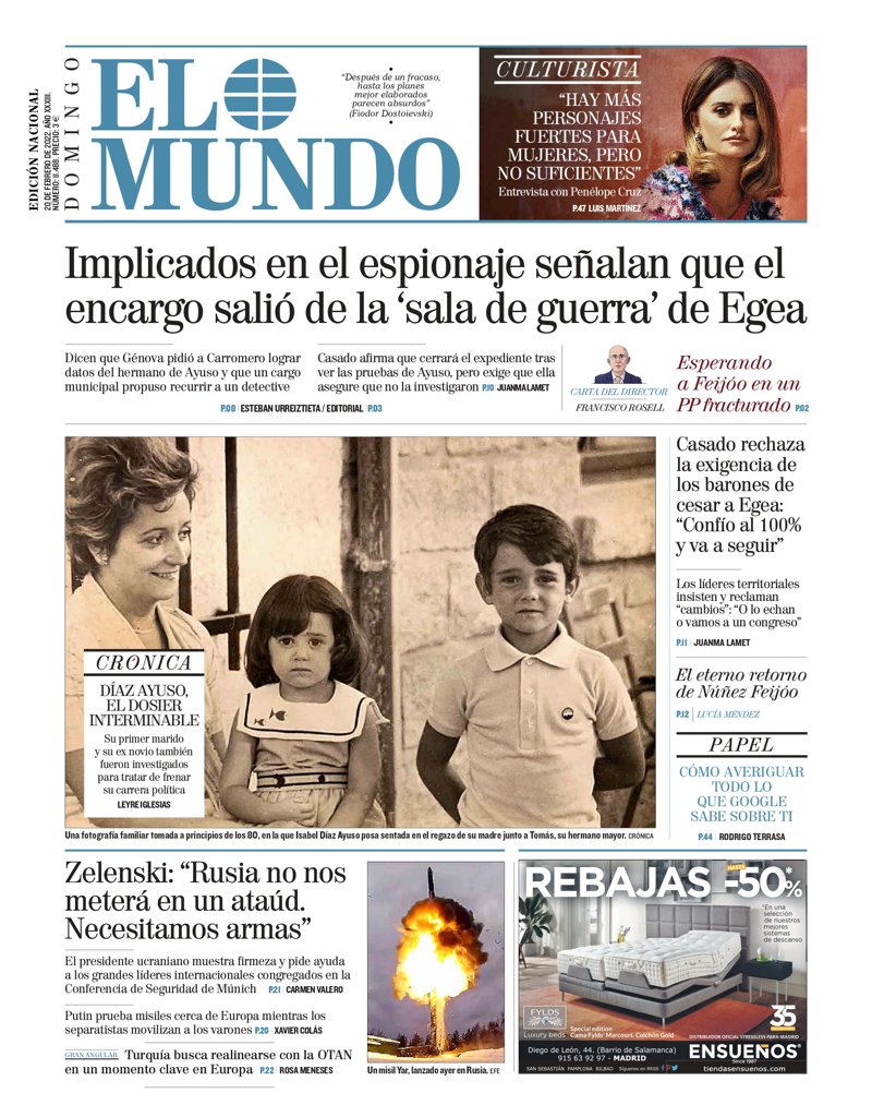 Portada de El Mundo