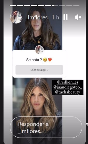 Storie compartido por Laura Matamoros con su cambio de look