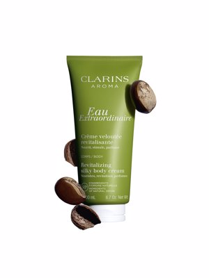 Eau Extraordinaire Body Cream & plantas Clarins