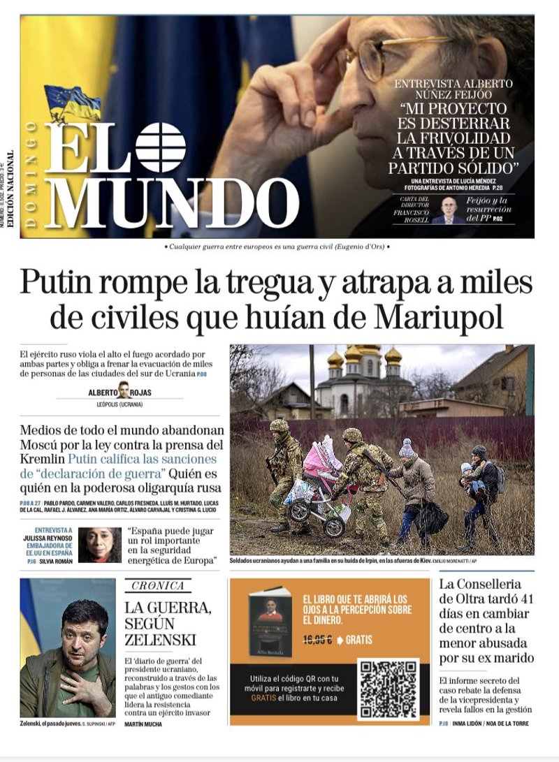 Portada de El Mundo
