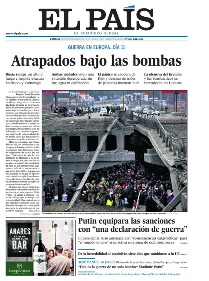 Portada de El País