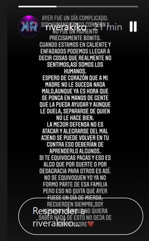 Historia compartida por Kiko Rivera en Instagram