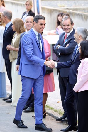 Pedro Sánchez a su llegada al acto