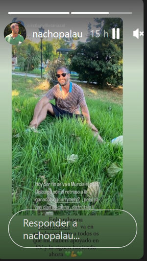 Nacho Palau ha reposteado en Instagram un storie publicado por su pareja
