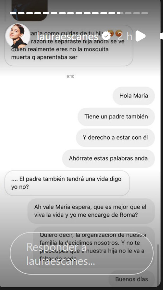 Laura, harta de los mensajes que recibe tras su separación de Risto