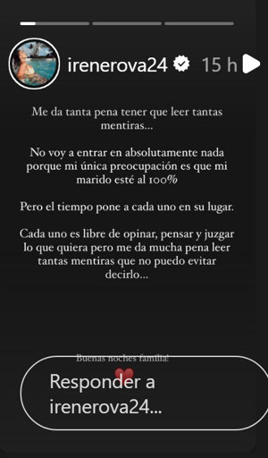 Storie compartido por Irene Rosales en Instagram