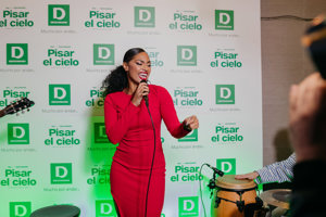 La artista, durante la presentación de la campaña