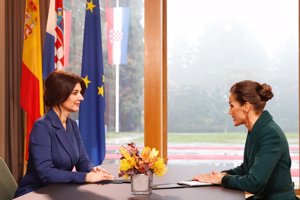 Don Felipe VI y Doña Letizia junto al presidente de la República, Zoran Milanović, y la primera dama, Sanja Musić Milanović