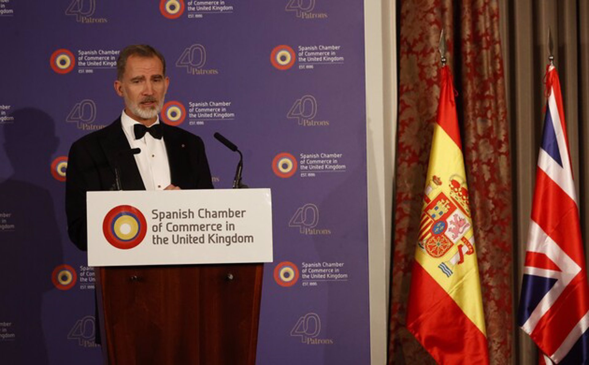 Don Felipe ha presidido la cena de gala por el 135º aniversario de la Cámara de Comercio de España en Reino Unido