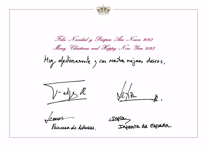 Reverso de la felicitación navideña de la Familia Real