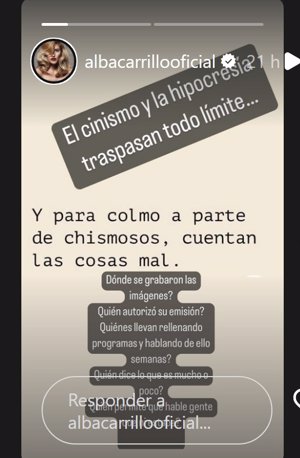 Alba Carrillo ha estallado contra Telecinco en Instagram