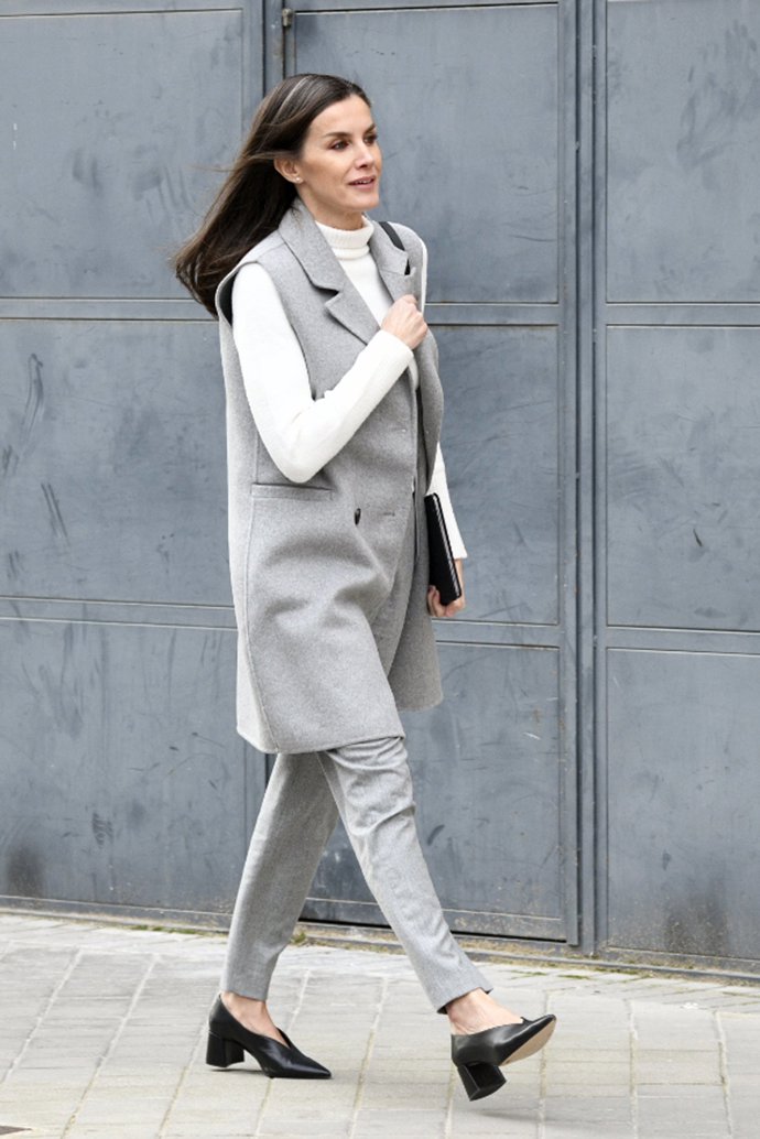 La Reina a su llegada a la sede de la AECC