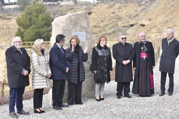 Doña Sofía, durante el acto que ha presidido en Huesca, Fraga