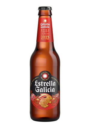 Botella que Estrella Galicia ha lanzado con motivo del Año Nuevo Chino