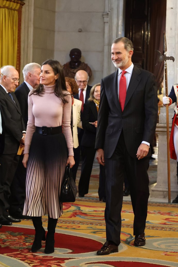 Los Reyes, a su llegada al acto