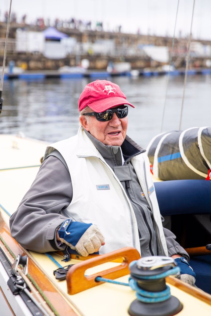 Don Juan Carlos, en mayo de 2022 en Sanxenxo