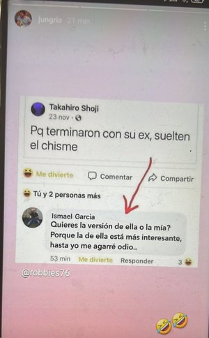 Storie que Javier Ungría compartió tras las declaraciones de Elena Tablada