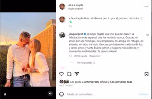 Joaquín Prat ha respondido a la felicitación de Alexia con una romántica declaración de amor