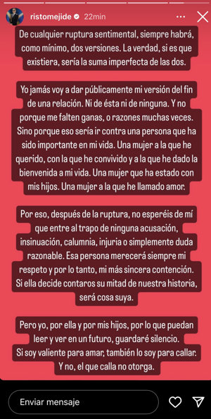 Risto Mejide confirma su ruptura con Natalia Almarcha