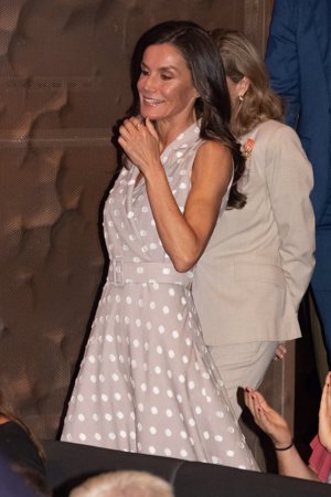 La Reina Letizia, a su llegada a CaixaForum